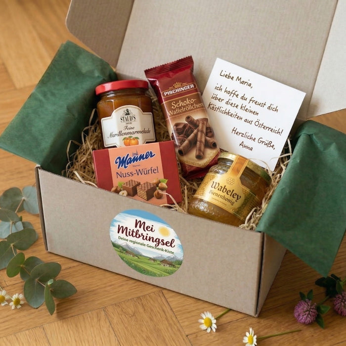 Die Wiener Klassiker Kiste - Österreichisches Geschenk mit Manner, Stauds & mehr